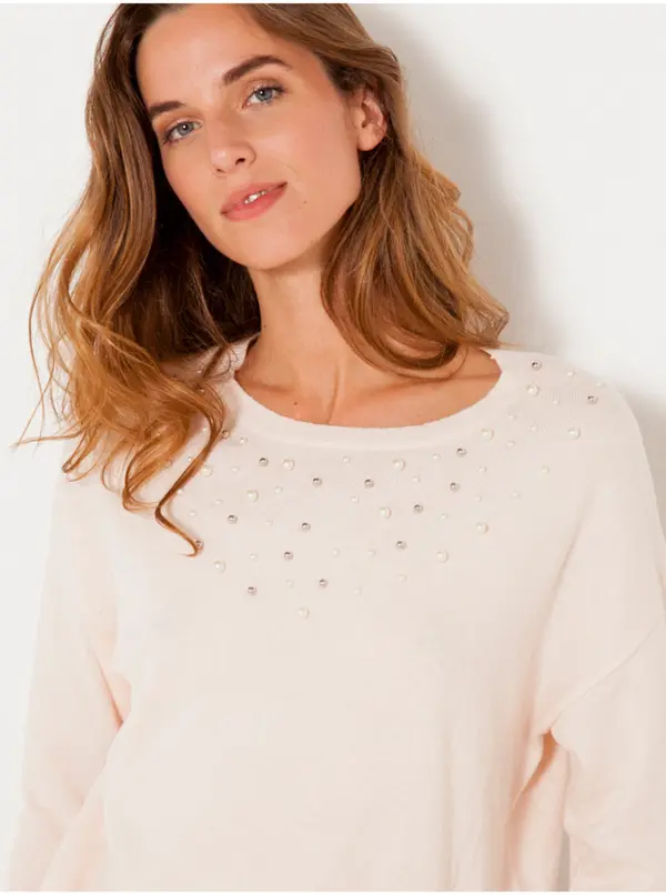 CAMAIEU Cream sweater with CAMAIEU wool admixture - Women