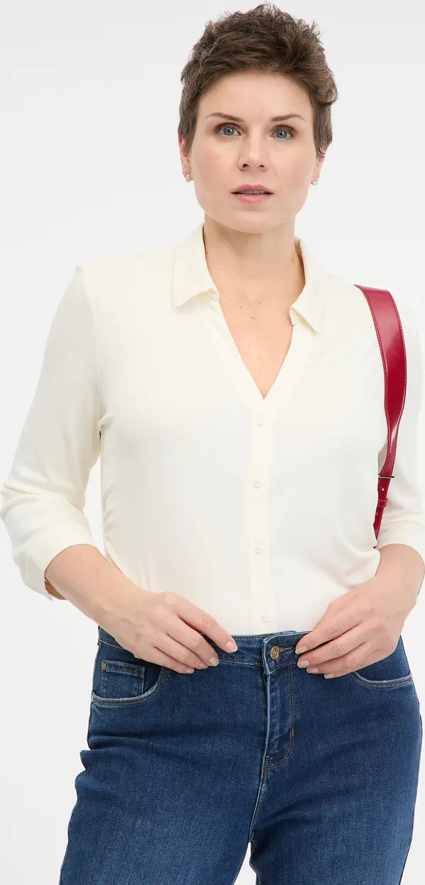 Orsay Cream Women's Collared Blouse ORSAY - Women's