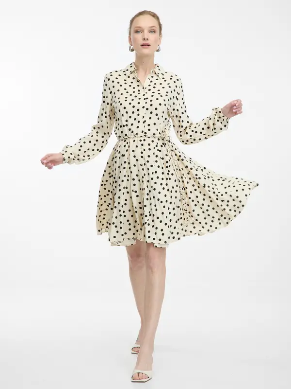 Orsay Cream Women's Knee-Length Shirt Dress ORSAY - Women's