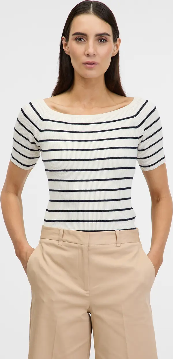 Orsay Cream women's T-shirt with three-quarter sleeves ORSAY - Women's