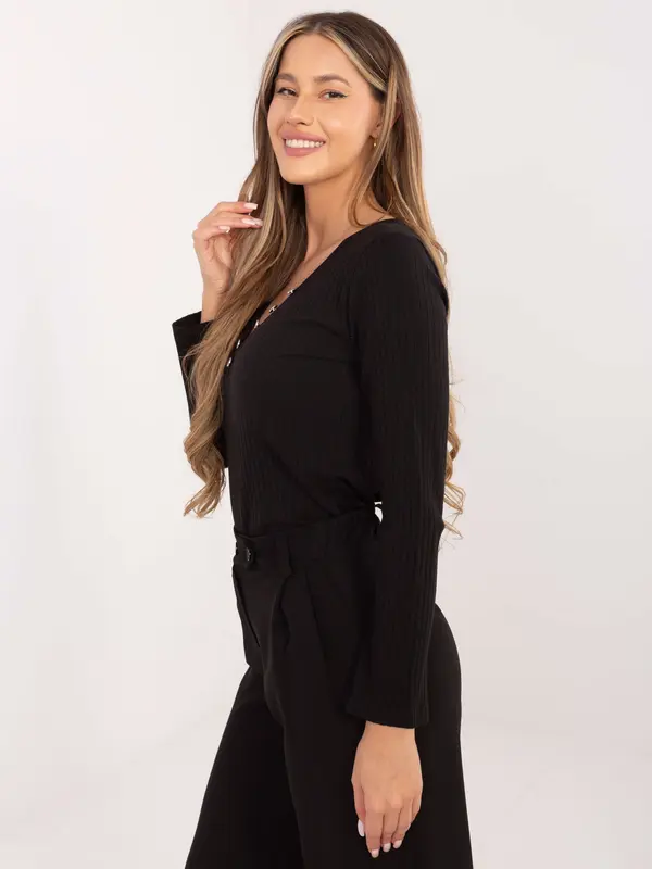 RUE PARIS Crna bluza dugih rukava