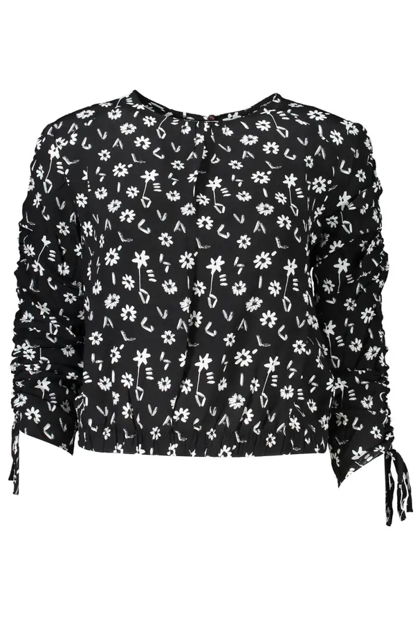 DESIGUAL Crna bluza dugih rukava s uzorkom