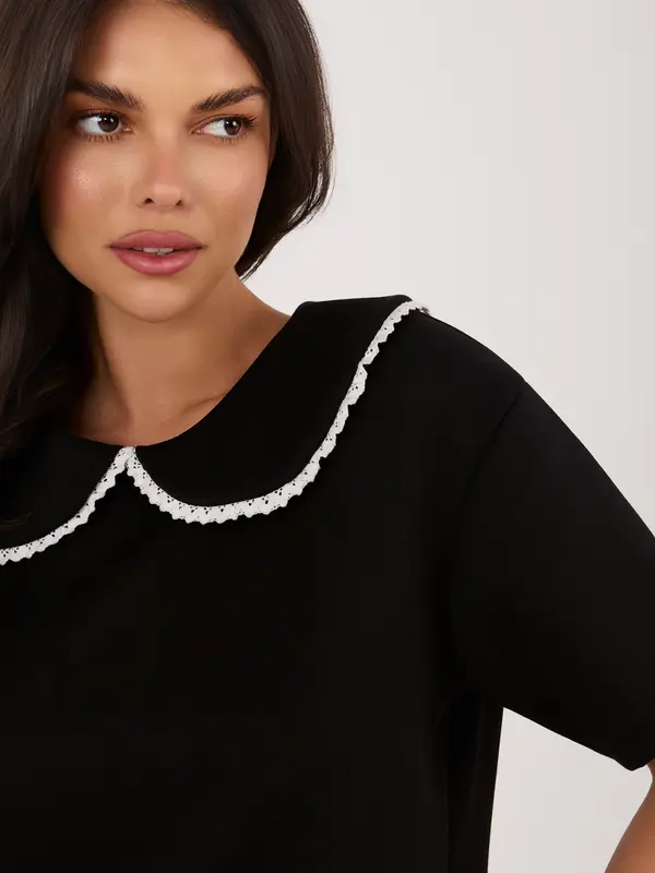 Italy Moda Crna bluza kratkih rukava