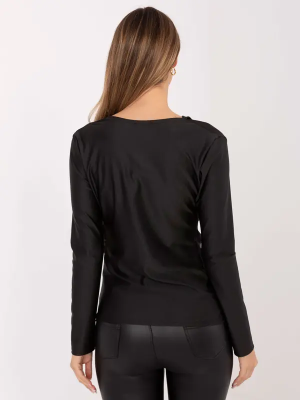 Italy Moda Crna bluza s ukrasnim detaljima