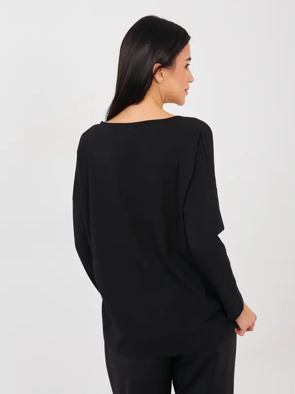 RUE PARIS Crna bluza s V-izrezom