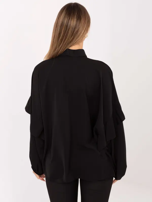 Factory Price Crna bluza s volanima
