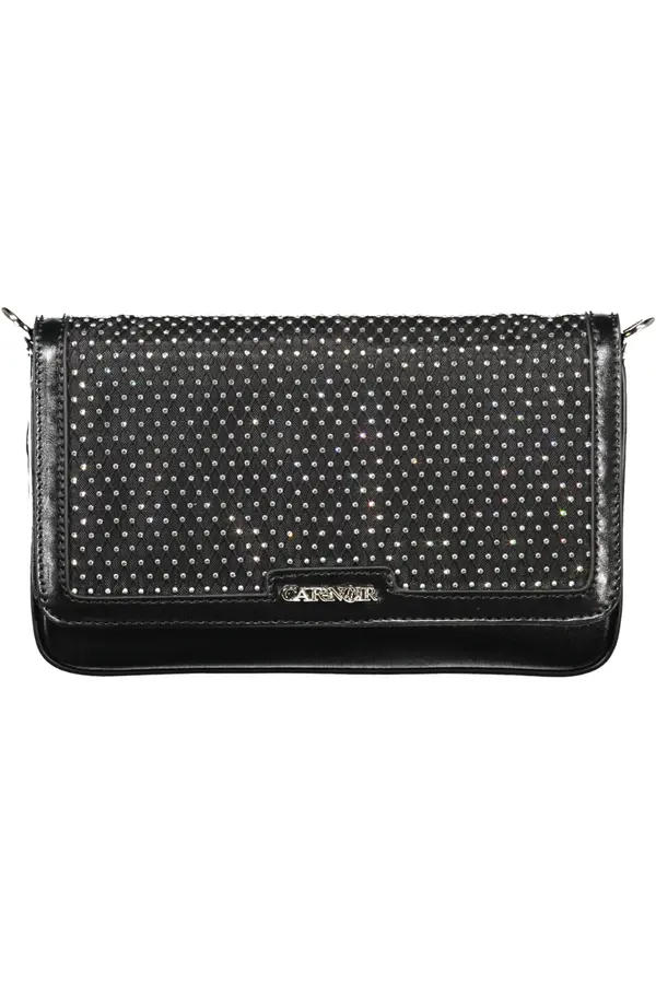 CafeNoir Crna clutch torbica s lancem