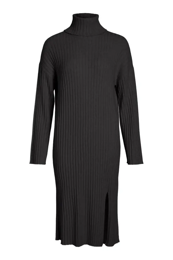 Vila Clothes Crna haljina s dolčevitom