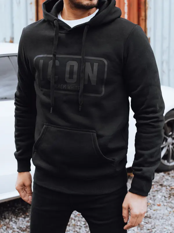 DStreet Crna ICON majica s kapuljačom