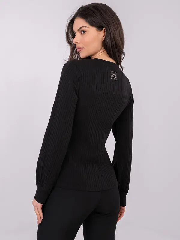RUE PARIS Crna jednobojna bluza