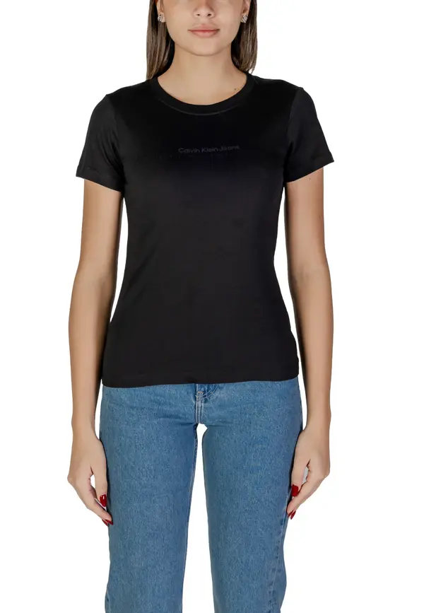 Calvin Klein Crna majica kratkih rukava Calvin Klein Jeans