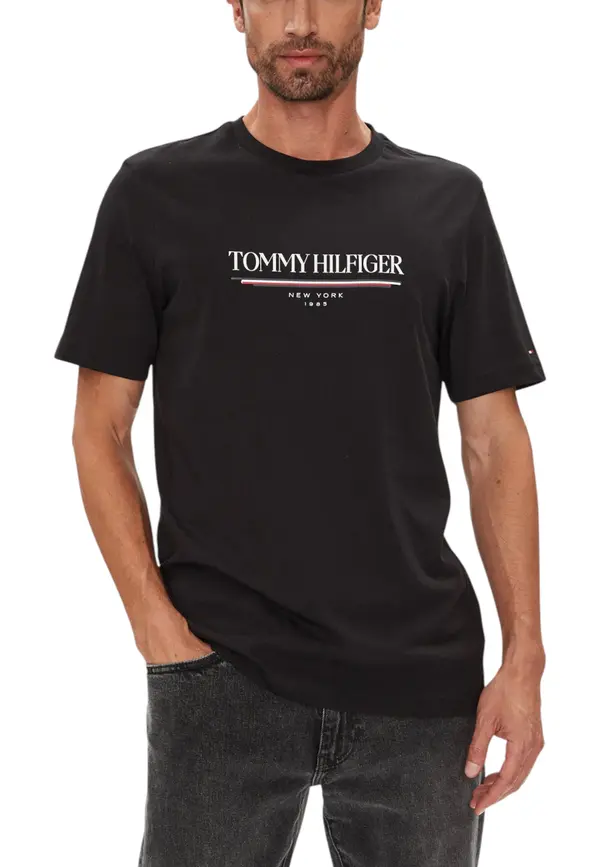 Tommy Hilfiger Crna majica kratkih rukava Tommy Hilfiger