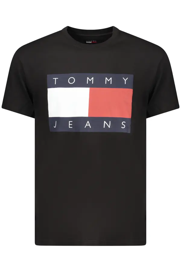 Tommy Hilfiger Crna majica kratkih rukava Tommy Jeans