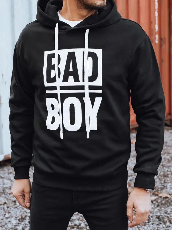 DStreet Crna majica s kapuljačom 'Bad Boy'
