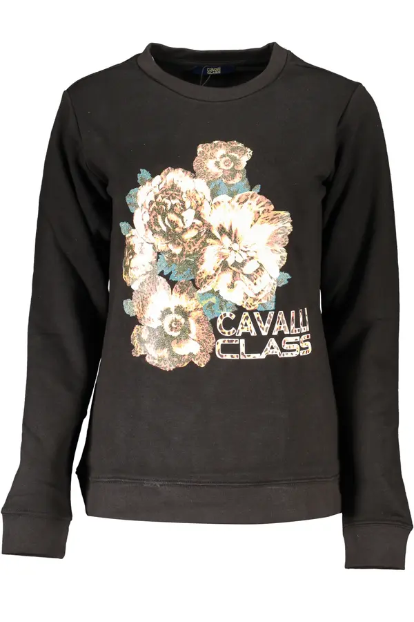 Cavalli Class Crna majica s kapuljačom CAVALLI CLASS bez patentnog zatvarača