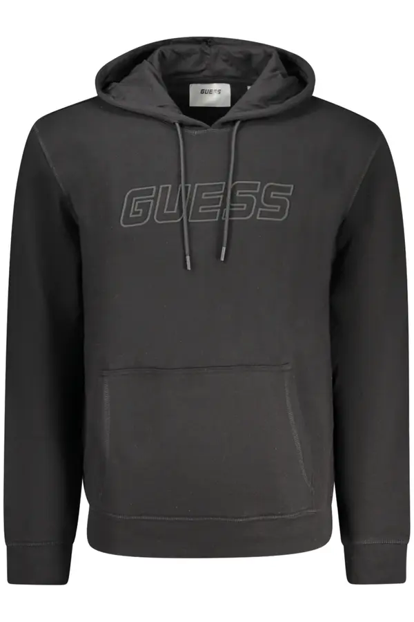 GUESS JEANS Crna majica s kapuljačom GUESS JEANS