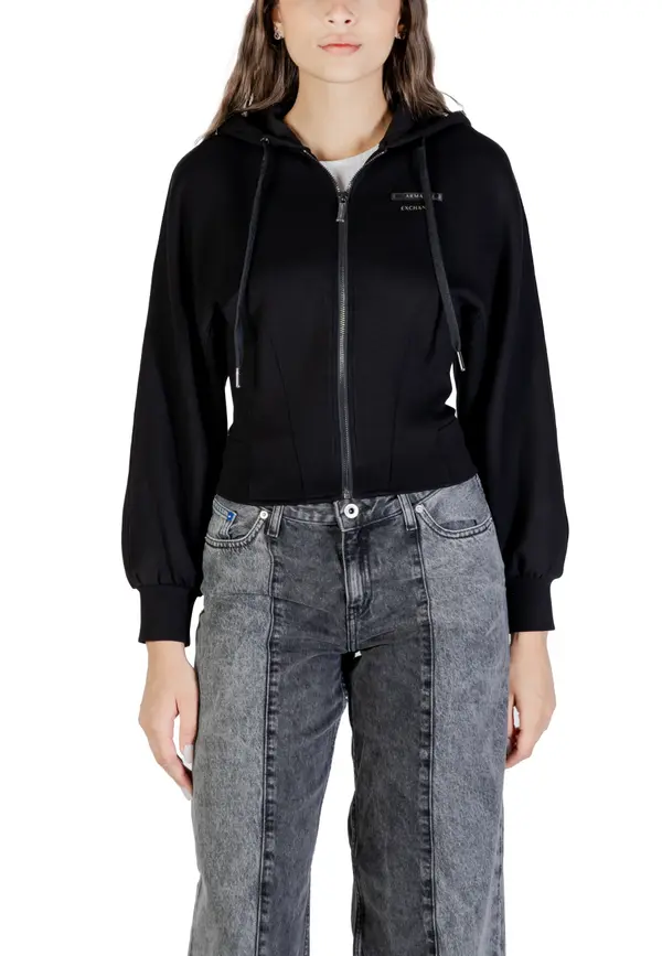 Armani Crna majica s patentnim zatvaračem Armani Exchange