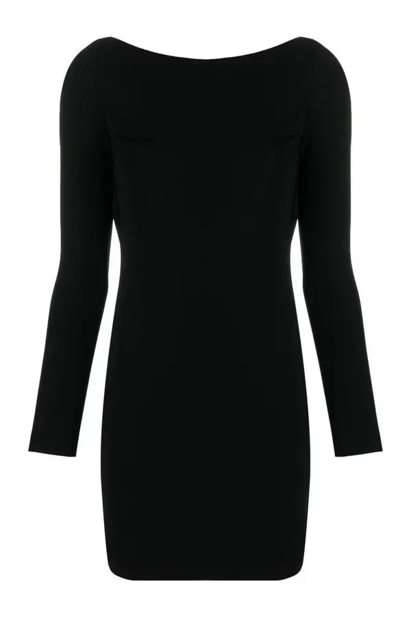 Dsquared2 Crna mini haljina s dugim rukavima