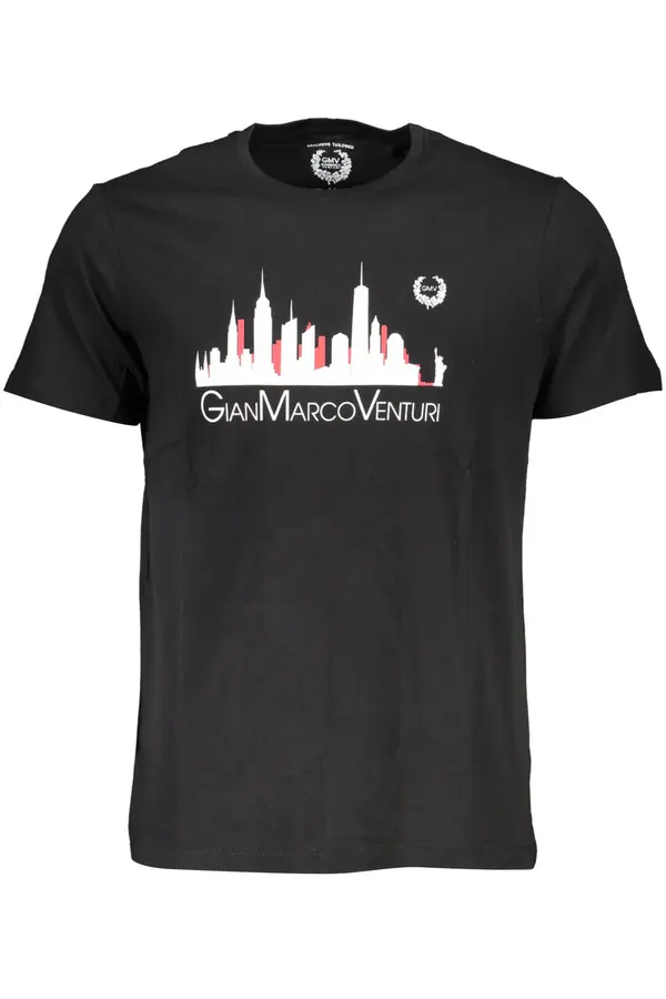 GIAN MARCO VENTURI Crna muška majica kratkih rukava Gian Marco Venturi