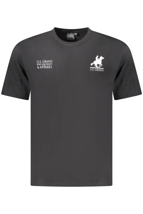 U.S. GRAND Crna muška majica kratkih rukava s američkim Grand Polo logotipom