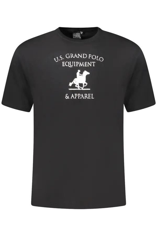 U.S. GRAND Crna muška majica kratkih rukava s američkim Grand Polo logotipom