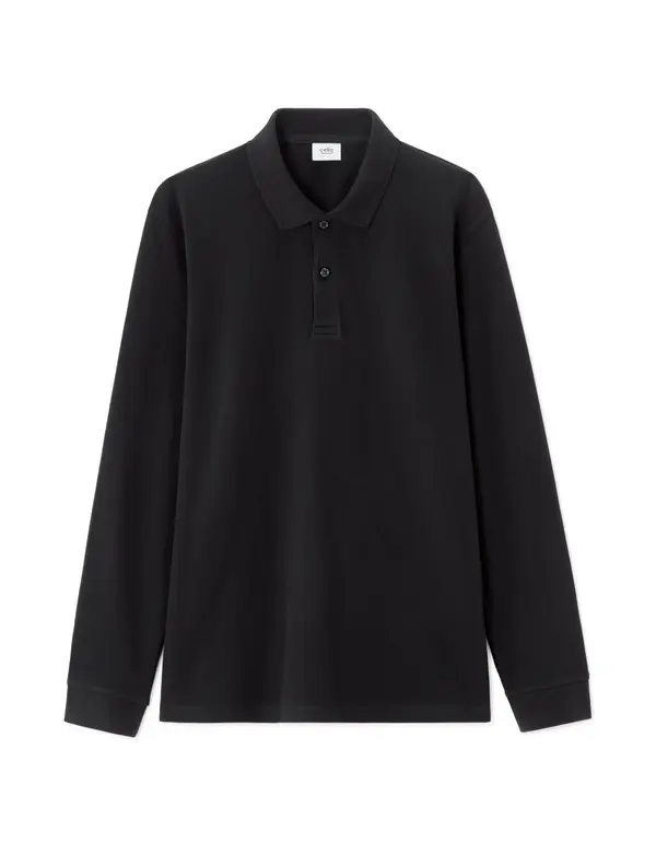 Celio Crna muška polo majica dugih rukava