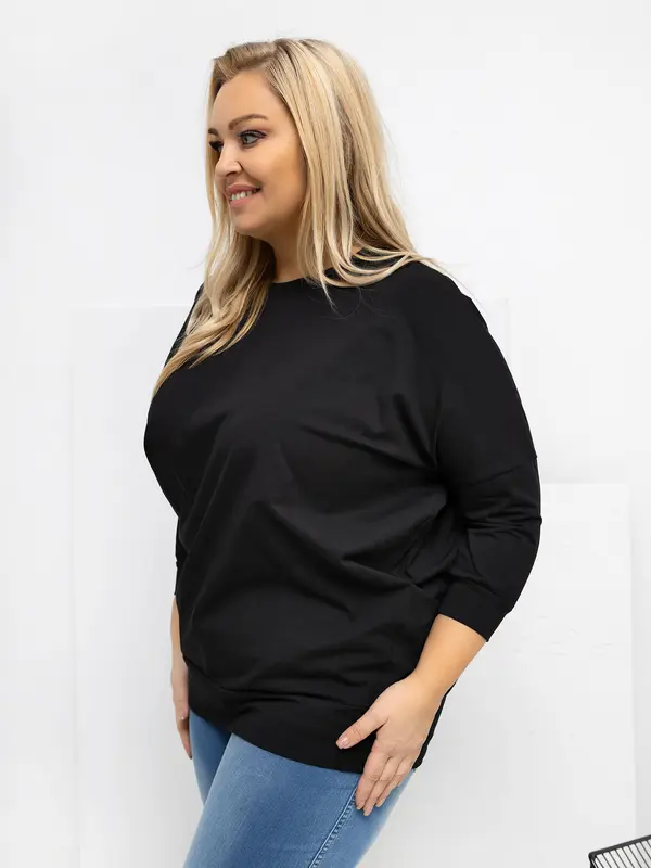 RELEVANCE Crna plus size bluza