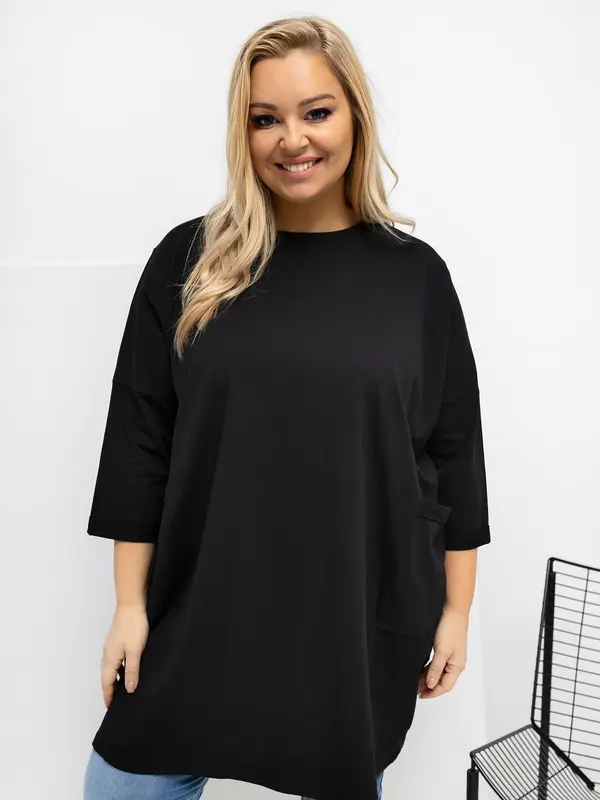 RELEVANCE Crna plus size bluza