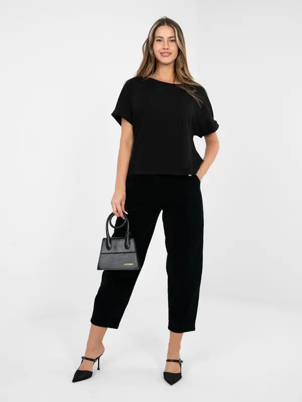 RUE PARIS Crna predimenzionirana bluza