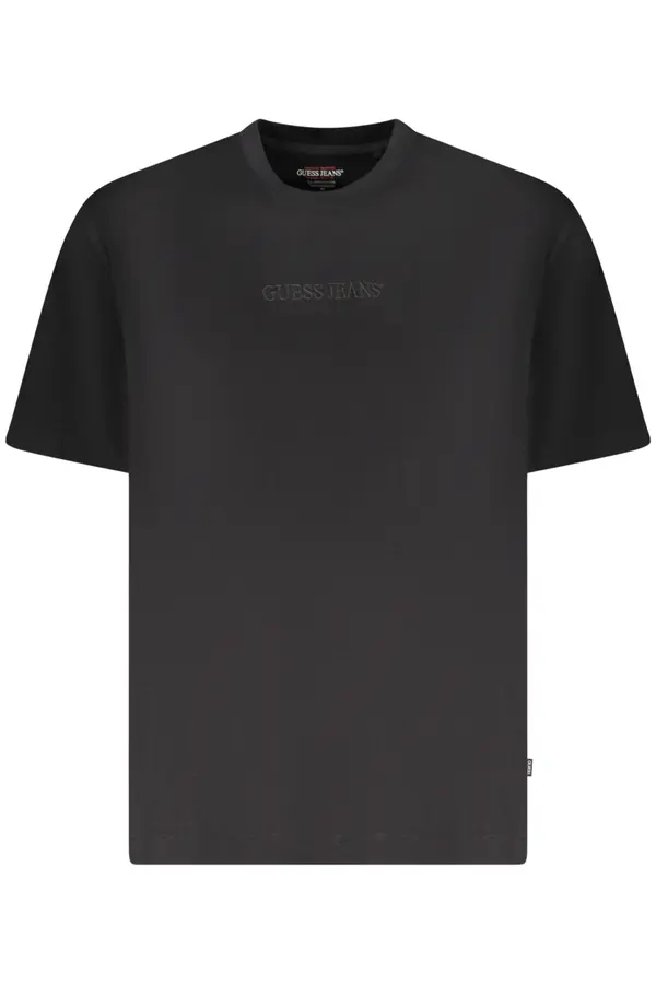 GUESS JEANS Crna predimenzionirana majica kratkih rukava