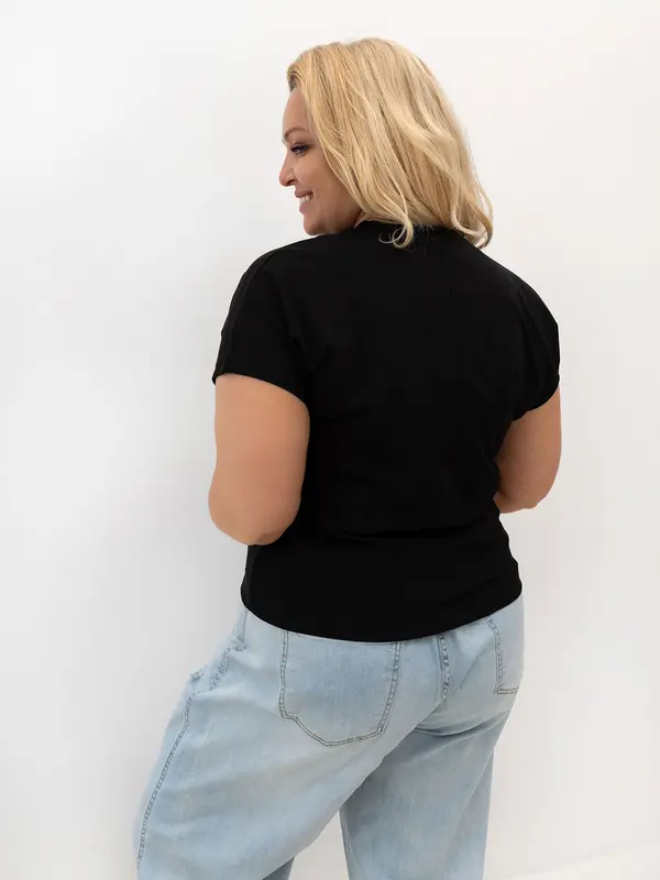 RELEVANCE Crna ženska majica plus size