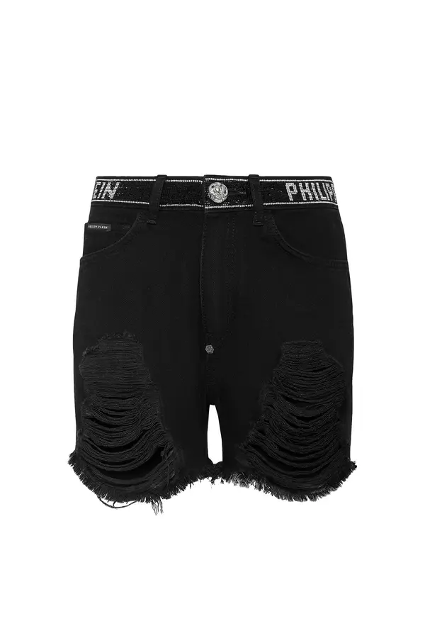 Philipp Plein Crne traper kratke hlače Philipp Plein