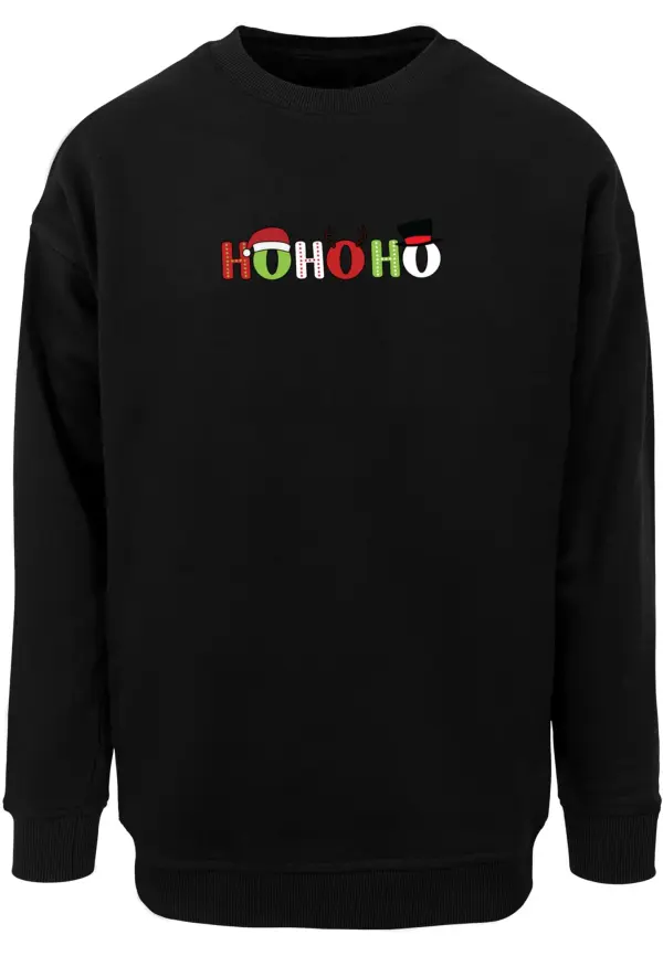 Merchcode Crni božićni džemper Ho Ho Ho