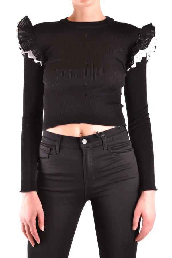 Philosophy Crni crop top s volanima