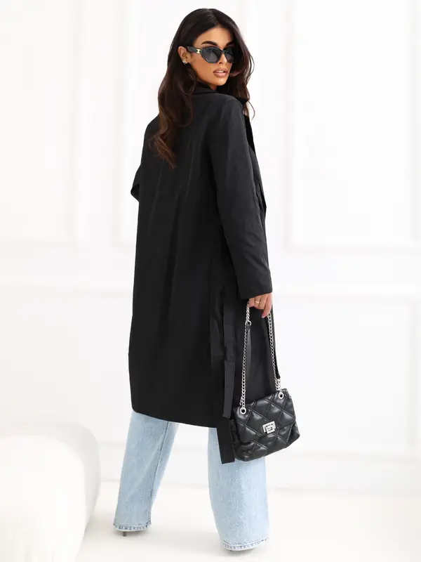 RUE PARIS Crni dugi trench kaput RUE PARIS