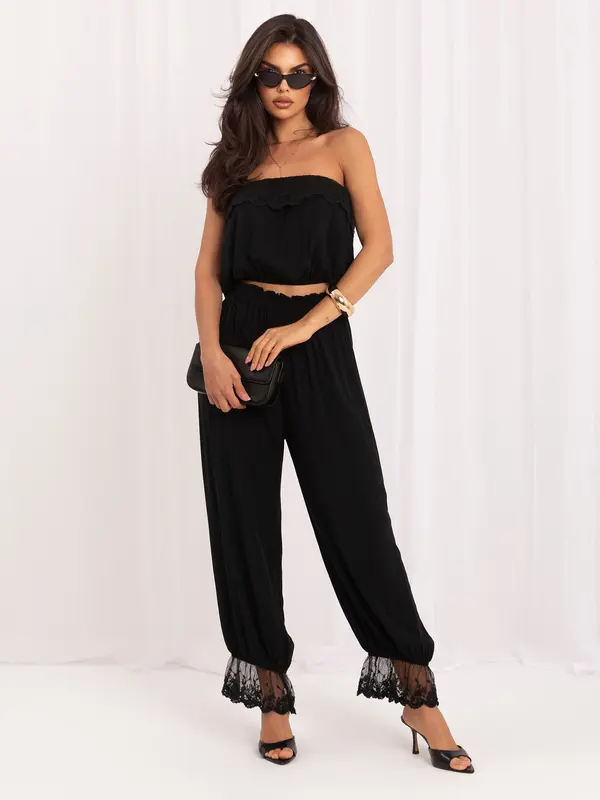 Italy Moda Crni ljetni set od viskoze