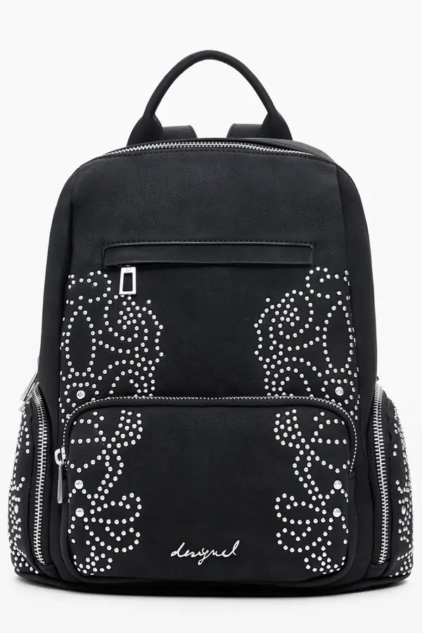 DESIGUAL Crni modni ruksak s ukrasnim detaljima