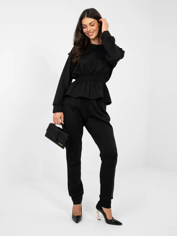 RUE PARIS Crni set s jogger hlačama