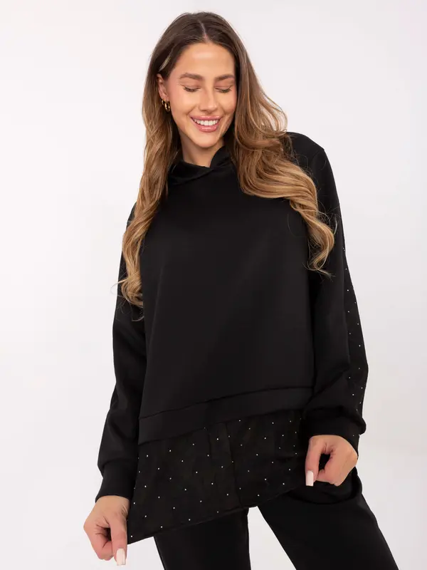 Italy Moda Crni ženski set s detaljima od šljokica