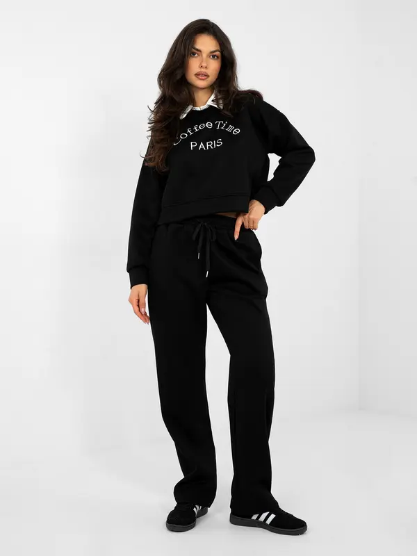 Italy Moda Crni ženski set s natpisom
