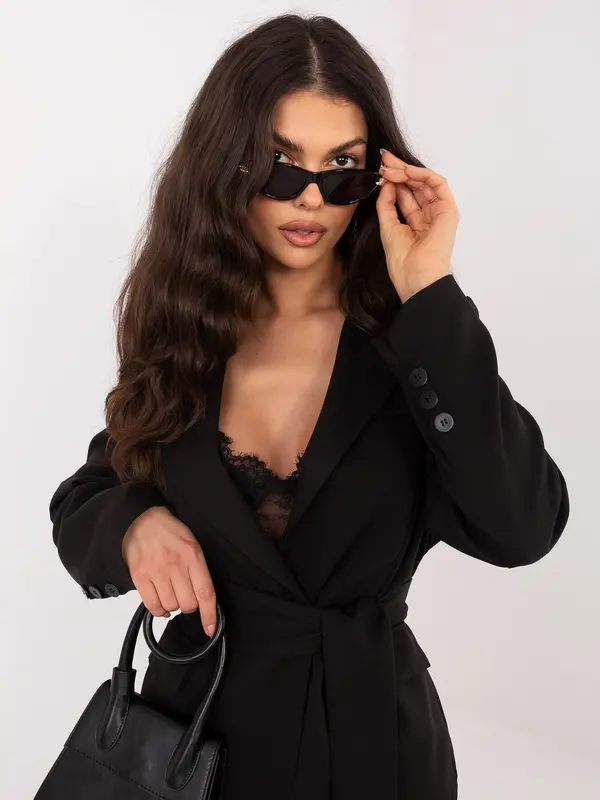 Italy Moda Crni ženski set s vezanim remenom