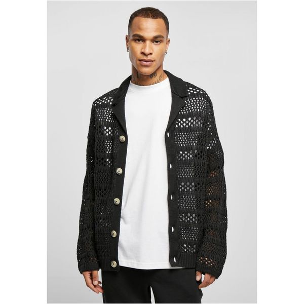 Urban Classics Crochet Cardigan Black