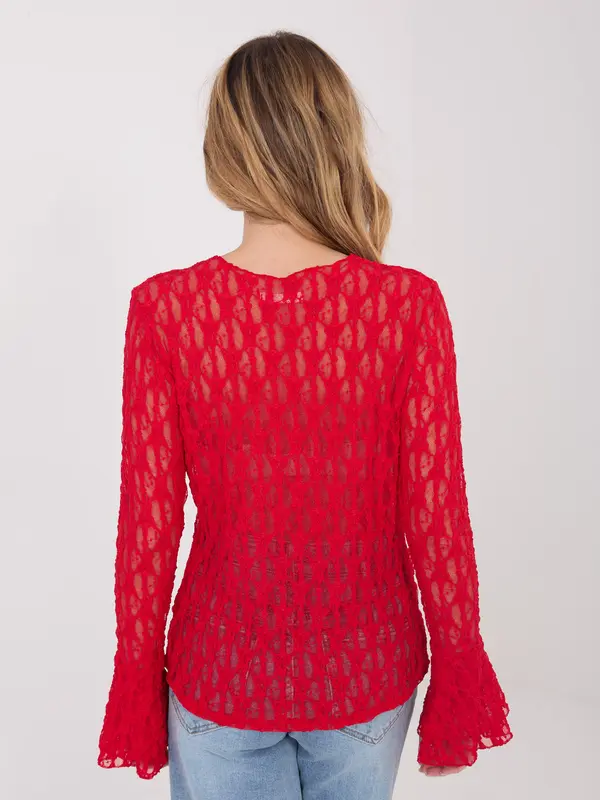 Italy Moda Crvena čipkasta bluza