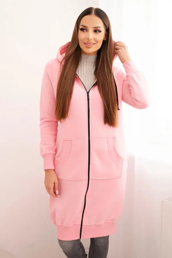 Kesi D8m Long Insulated Hooded Sweatshirt - Light Pink
