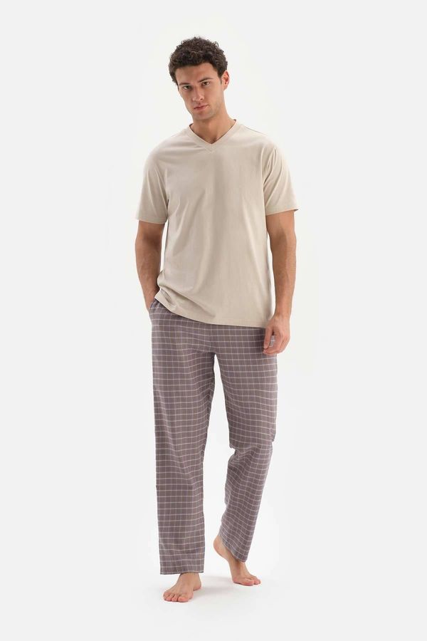 Dagi Dagi Gray Plaid Woven Pajama Bottoms