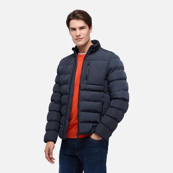 GEOX Dark Blue Men's Quilted Jacket Geox Snake - Mens