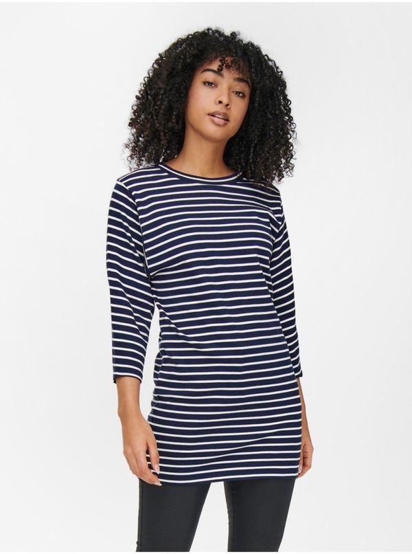 JDY Dark Blue Striped Dress with Three-Quarter Sleeve JDY Maggie - Women