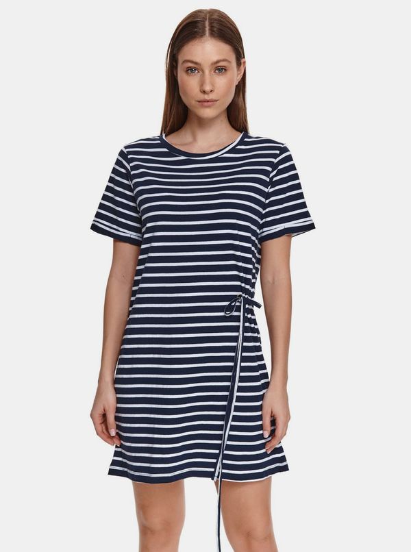 Top Secret Dark blue striped dress with tie TOP SECRET - Women