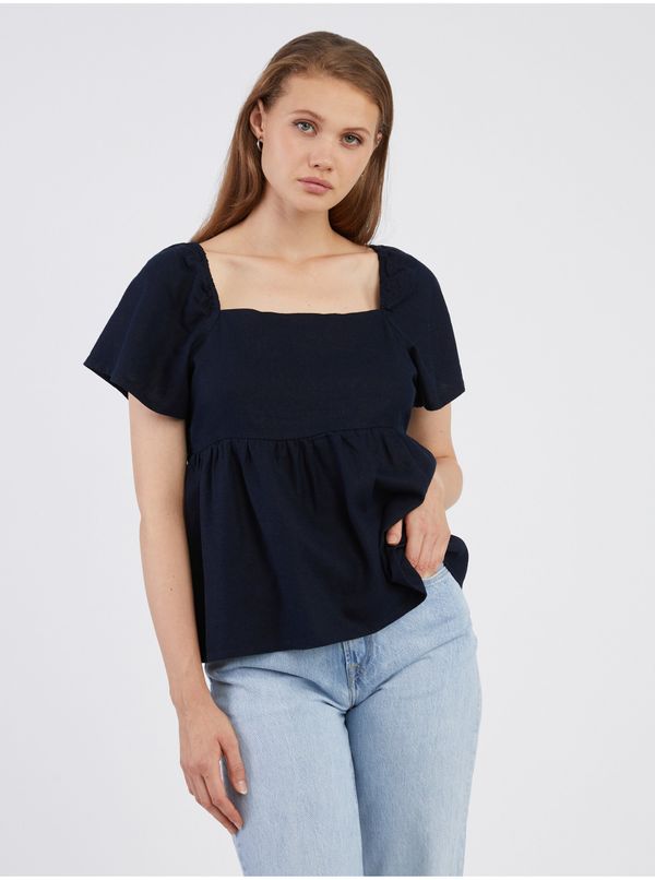 JDY Dark Blue Women's Linen Top JDY Say - Women