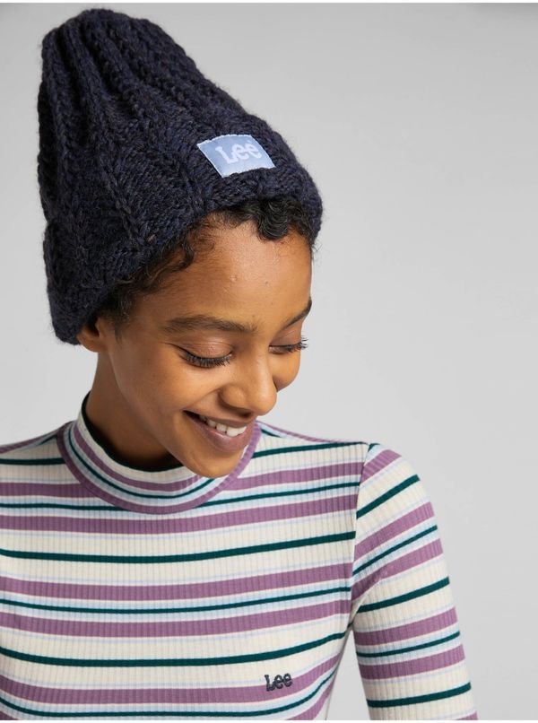 Lee Dark blue women's winter hat with Lee wool - Women